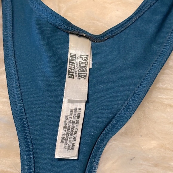 PINK Ultimate Dark Turquoise Sports Bra - Picture 3 of 3